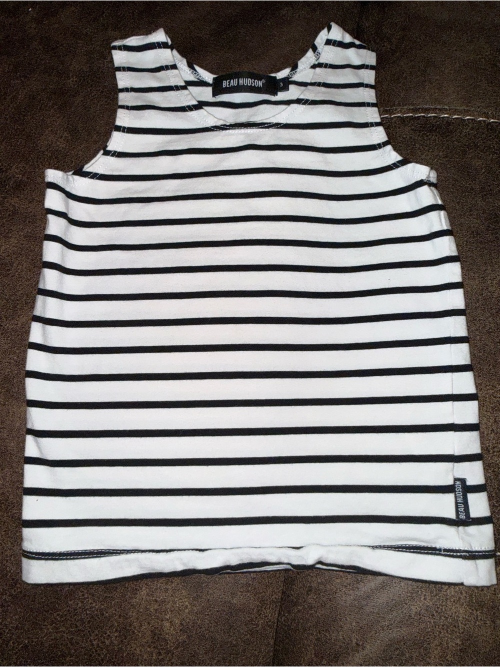 Beau Hudson Toddler Black & White Striped Tank Top
